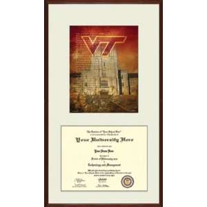    Virginia Tech Diploma Frame Burruss Hall Large