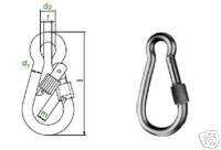 Fire Brigade Snap Hook with screw 3/8 Stainless Steel  