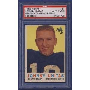   Topps JOHNNY UNITAS Colts #1 Signed Card PSA/DNA