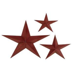  Celestial Stars Metal Wall Decor (Set of 3)   Red
