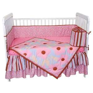  Tadpoles Field of Flowers 4 Piece Crib Set in Pink and 