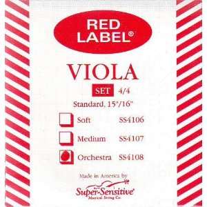 Super Sensitive Viola Set Red Label Standard Size Orchestra, SS410SO