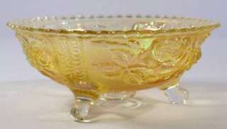Imperial Glass Lustre Rose Footed Fruit Bowl Clambroth  