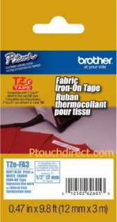 Brother TZFA3 Iron on P Touch Tape, Ptouch TZ FA3  