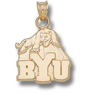  BYU 5/8in Cougar Pendant 10kt Yellow Gold Jewelry