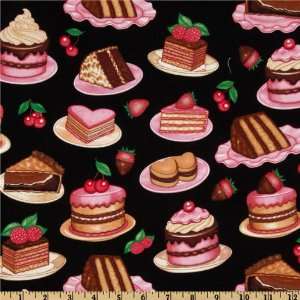  44 Wide Sugar Rush The WorksCakes Black Fabric By The 