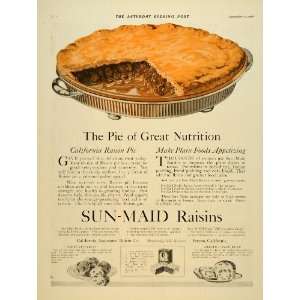 1918 Ad California Victory Raisin Bread Sun Maid Girl   Original Print 