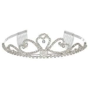   Wedding Princess Tiara Crown with Pave Crystal Arches 