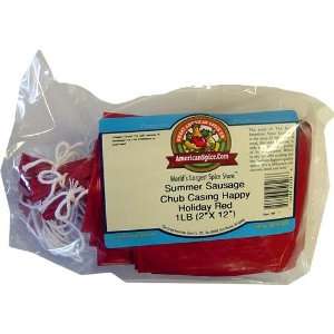 Summer Sausage Chub Casing Red   2 x 15 in., 1.5lb. (Bag of 25 