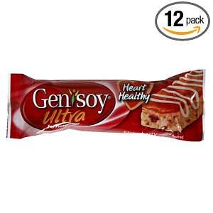 Genisoy Ultra Soy Protein Bars, Strawberry, 1.6 Ounce Bars (Pack of 12 