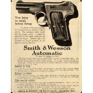  1914 Ad Smith Wesson Automatic Gun Caliber Firearm 