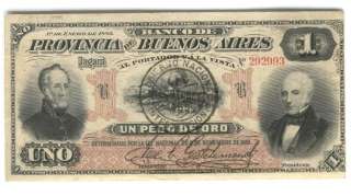 ARGENTINA NOTE BUENOS AIRES 1 PESO 1883 XF  