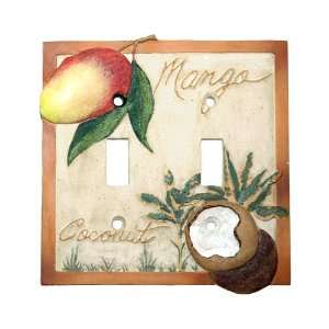  Mango Bay Palm Tree Tropical Fruit Double Outlet Cover 