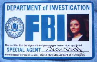FBI ID Card template Clarice Starling Badge Prop cospla  