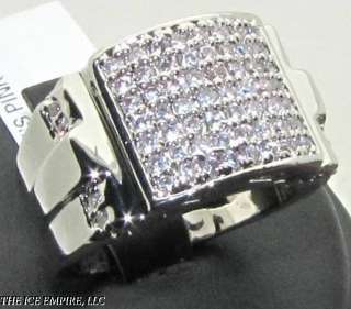 MENS ICY HIPHOP WHITE GOLD FINISH CZ RING SIZ118 R354  