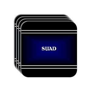 Personal Name Gift   SUAD Set of 4 Mini Mousepad Coasters (black 