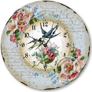 Item C1607 Vintage Victorian Style 10.5 Inch Floral Clock 