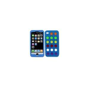   4S (GSM,AT&T) Dot Shape Soft Texture Silicone Cover Case Skin (Blue