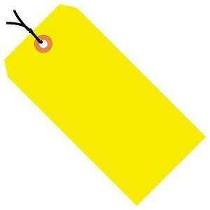   Fluorescent Yellow 13 Pt. Shipping Tags   Pre Strung