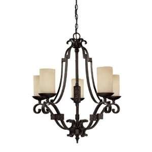  3605RI 125 Five Light Candle Chandelier RUSTIC IRON