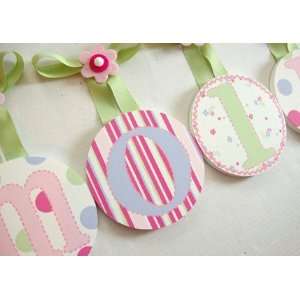  hand painted wall letters   candy stripe