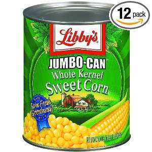 Libbys Jumbo can Whole Kernel Sweet Corn, 29 Ounce Cans (Pack of 12)
