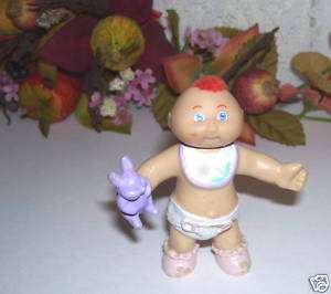 CPK CABBAGE PATCH KIDS BABY FIGURE RED MOHAWK AND BUNNY  