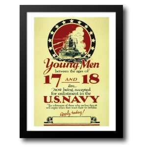  Young Men Now Being Accepted for Enlistment 22x28 Framed 