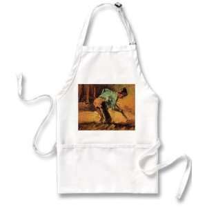  Man Stooping with Stick or Spade By Vincent Van Gogh Apron 