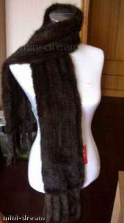 Real Genuine mink fur Scarf/cape/shawl Black 10  