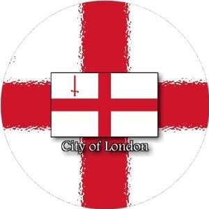    58mm Round Badge Style Keyring City Of London Flag