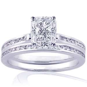55 Ct Radiant Cut Diamond Engagement Wedding Rings Channel Set CUT 