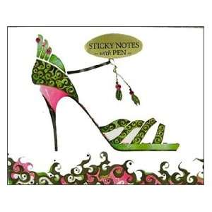  Pictura Sticky Notes w/Pen Head Heels Scroll Lime Arts 