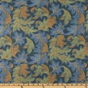  44 Wide Lily Rose Acanthus Dance Teal Fabric By The Yard 