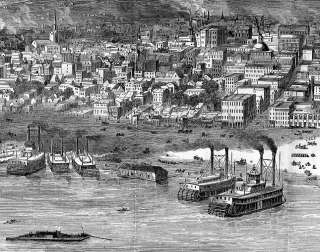 CINCINNATI OHIO QUEEN CITY OF THE WEST, 1872 STEAMBOATS  
