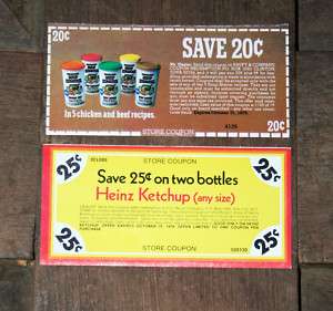 VINTAGE 1979 COUPONS HEINZ KETCHUP & SOUP STARTERS  