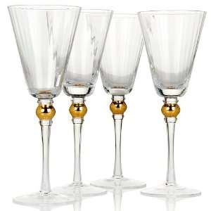 Colin Cowie Set of 4 Fluted Wine Glasses 