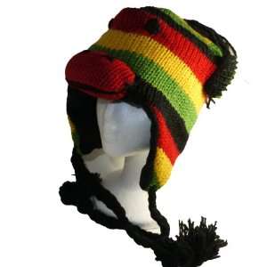   Winter Rasta Monkey Animal Fleece Lined Trapper Earflaps Ski Cap Hat