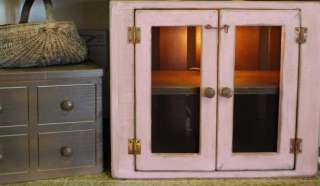 Shabby Cottage Pink Bread Box Kitchen Pie Safe Chic  