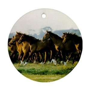  Wild Horses Ornament round porcelain Christmas Great Gift 