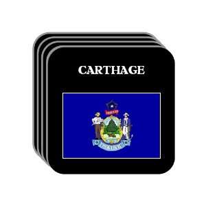 US State Flag   CARTHAGE, Maine (ME) Set of 4 Mini Mousepad Coasters