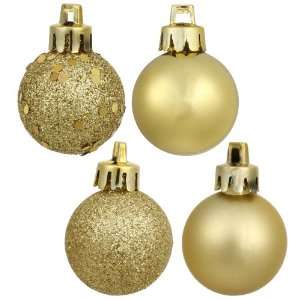  8 Gold 4 Finish Plastic Ball Ornament Assorted