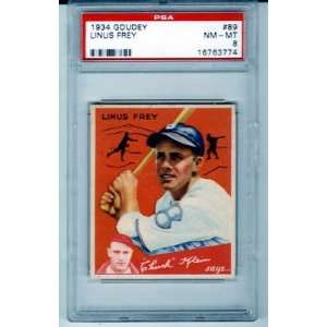  1934 Goudey #89 Linus Lonny Frey Dodgers PSA 8   Sports 