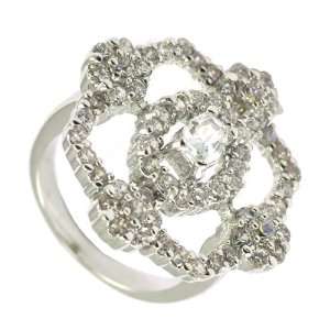  Cask Shaped Clear CZ Right Hand Ring Jewelry