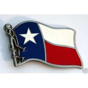  State of Texas Wavy Flag Belt Buckle 