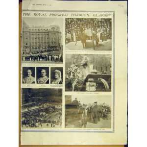  Ww1 Royal Visit Scotland Glasgow University Print 1914 
