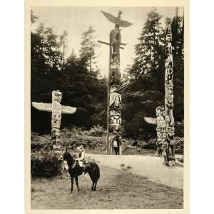  1935 Totem Poles Stanley Park Vancouver B. C. Canada 