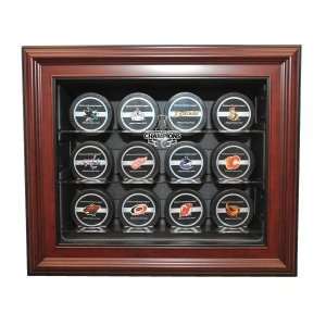  Chicago Blackhawks 2010 Stanley Cup Champs 12 Puck Cabinet 