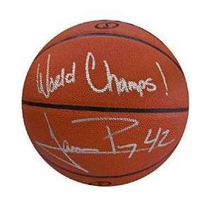  James Posey Signed Basketball   Leather World Champs 