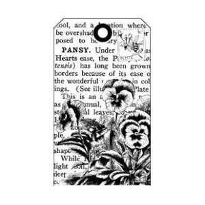   Stamp PANSY TAG For Scrapbooking, Card Making & Craft Projects Office